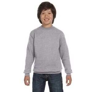 Champion Eco Youth Medium Light Heather Gray Fleece Crew Neck Sweatshirt‎ New